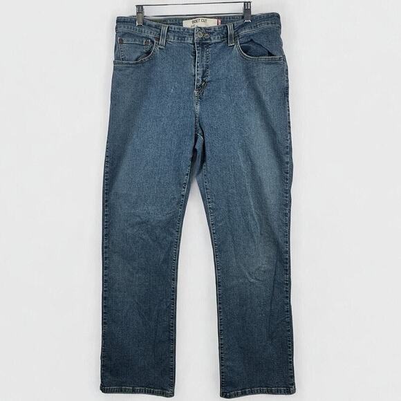 Levis 515 Stretch Denim Boot Cut Flare Mid Rise Jean Size 16 Western Y2K Cowgirl - Picture 1 of 4